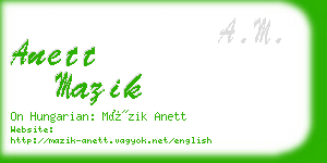 anett mazik business card